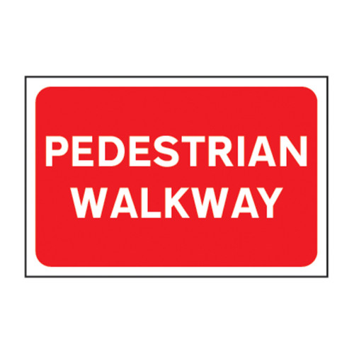 'Pedestrian Walkway' Sign, 3mm Foamed PVC Board (600mm x 400mm)