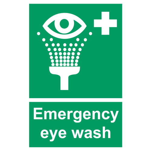Emergency eye wash - Self Adhesive PP (200 x 300mm)