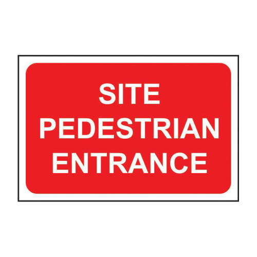 'Site Pedestrian Entrance' Sign, 3mm Foam Board (600mm x 400mm)