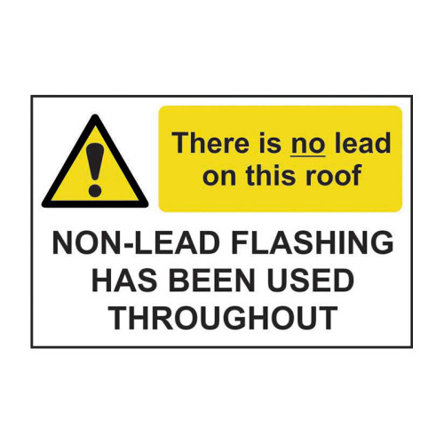 There is no lead on this roof / Non-lead flashing... 1.2mm Recyclable PP (300 x 200mm)