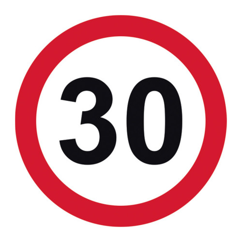 30mph Road Sign (with channel)