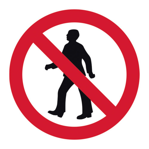 No Pedestrians Road Sign (with channel)