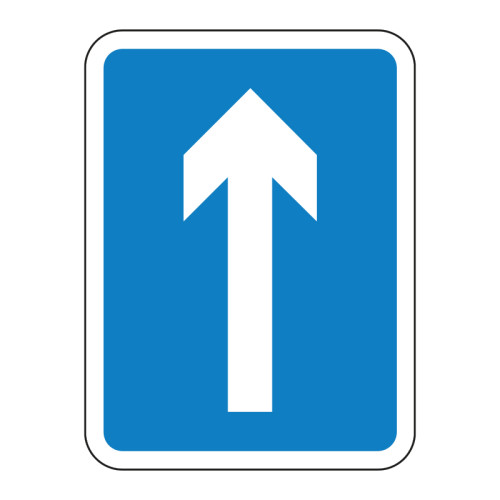 One way traffic Road sign (with channel)