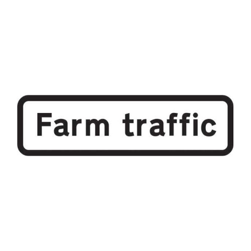 'Farm Traffic' Supplementary Road Sign, Aluminium Composite without channel (692mm x 188mm)