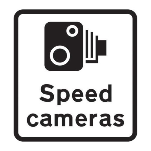 'Speed Cameras' Supplementary Road Sign, Aluminium Composite without channel (450mm x 550mm)