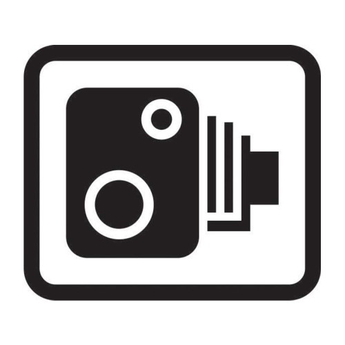 'Speed Camera Symbol Only' Supplementary Road Sign, Aluminium Composite with channel (350mm x 300mm)