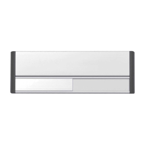 Door Slider System, Silver Anodised With Black End Caps & Black Text (220mm x 75mm)