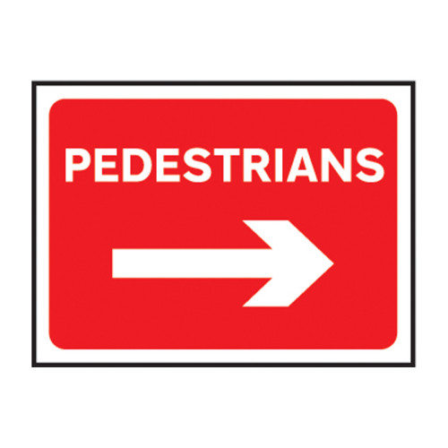 'Pedestrians Arrow Right' Roll-Up Traffic Sign (600mm x 450mm)