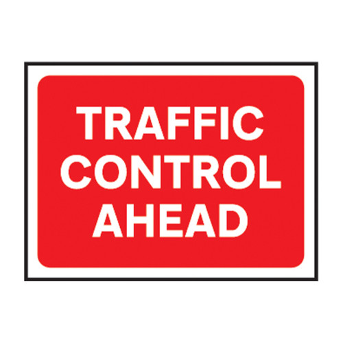 'Traffic Control Ahead' Roll-Up Traffic Sign (1050mm x 750mm)