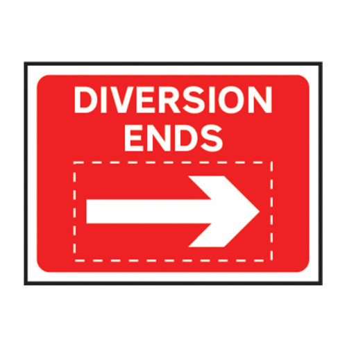 'Diversion Ends (Features Reversible Arrow)' Roll-Up Traffic Sign (1050mm x 750mm)