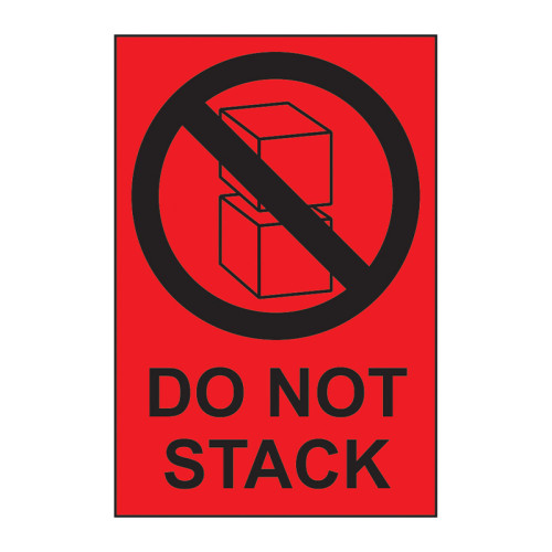 'Do Not Stack' Labels, Self-Adhesive Paper, (100mm x 150mm) (Roll of 1000)