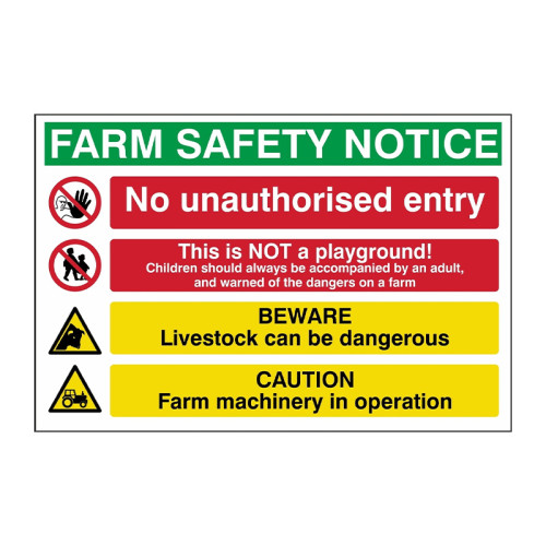 Farm Safety Notice 1.2mm Recyclable PP (600 x 400mm)