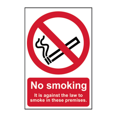 No smoking it is against the law to smoke.. 1.2mm Recyclable PP (148 x 210mm)