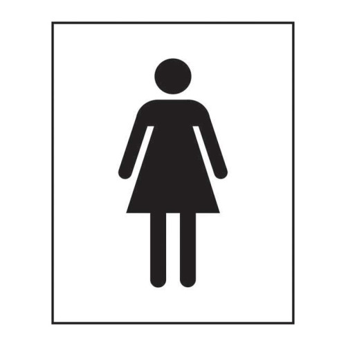'Female Symbol' Sign, Self-Adhesive Vinyl, (125mm x 200mm)