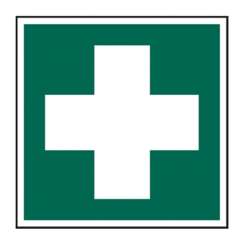 'First Aid Symbol' Sign, Self-Adhesive Vinyl (100mm x 100mm)