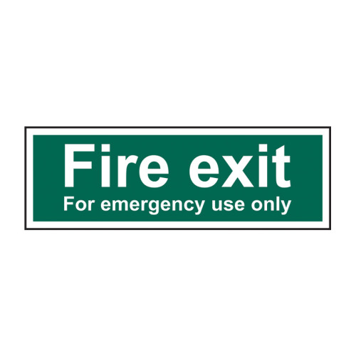 Fire exit for emergency use only 1.2mm Recyclable PP (300 x 100mm)