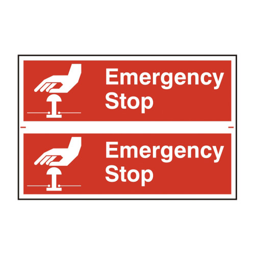Emergency stop - Self Adhesive PP (300 x 200mm)
