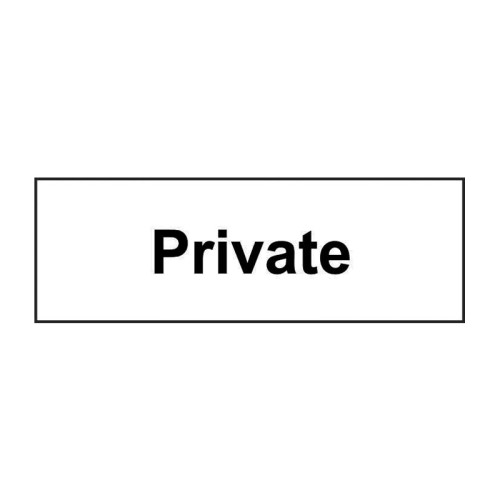 'Private' Sign, Self-Adhesive Vinyl, (300mm x 100mm)