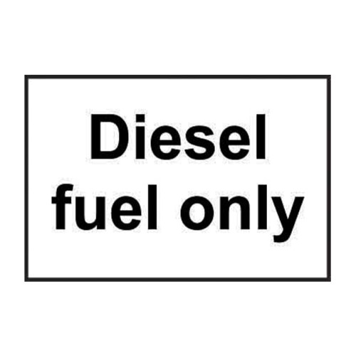 'Diesel Fuel Only' Sign, Self-Adhesive Vinyl, (150mm x 100mm)