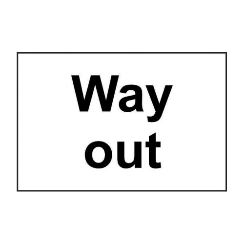 'Way Out' Sign, Self-Adhesive Vinyl (300mm x 200mm)