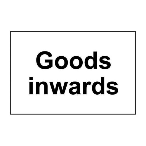 'Goods Inwards' Sign, Self-Adhesive Vinyl, (300mm x 200mm)