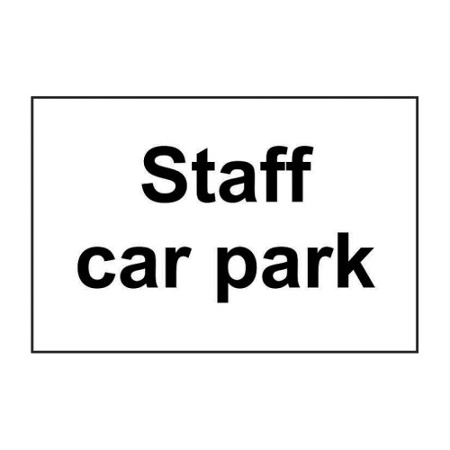 'Staff Car Park' Sign, Self-Adhesive Vinyl, (300mm x 200mm)