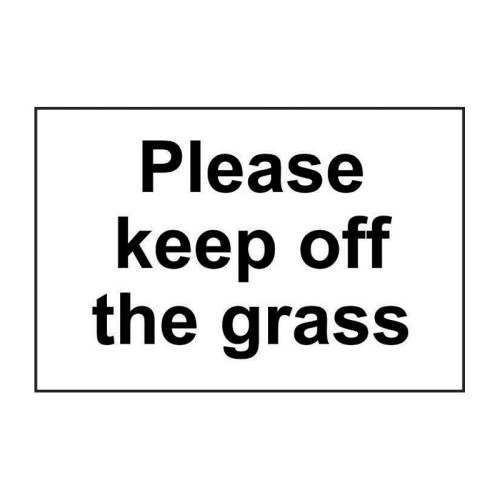'Please Keep Off The Grass' Sign, Self-Adhesive Vinyl, (300mm x 200mm)