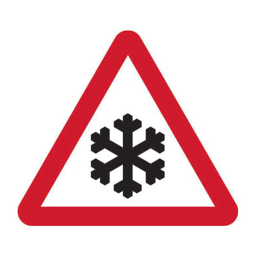 Risk of Ice' Temporary Road Sign Only (600mm Triangle)