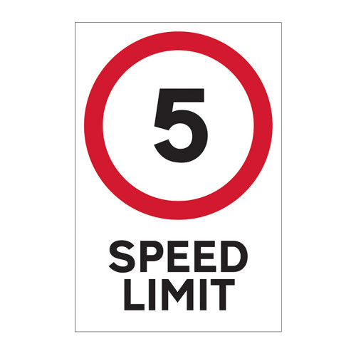 '5mph Speed Limit' Sign, 3mm Foamed PVC Board (400mm x 600mm)