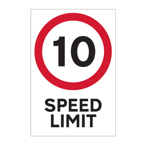 '10mph Speed Limit' Sign, 3mm Foamed PVC Board (400mm x 600mm)