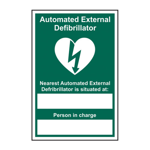 Automated External Defibrillator Nearest 1.2mm Recyclable PP (200 x 300mm)