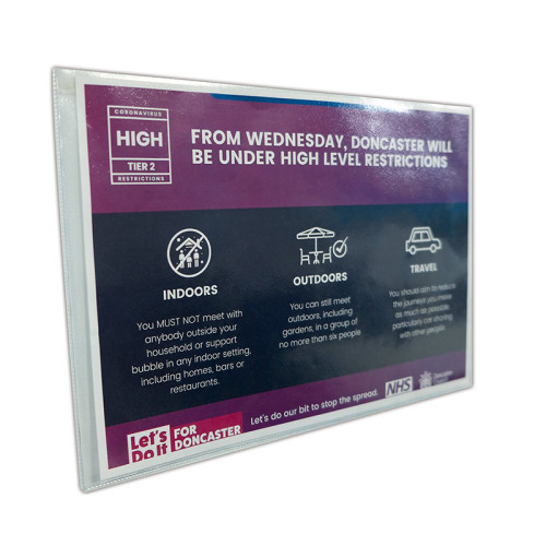 A4 Self Adhesive Document Pocket - Horizontal - Pack of 10