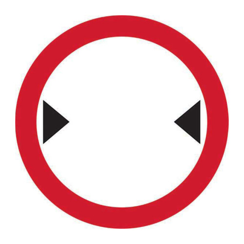 'Width Restriction ' Road Sign, Aluminium Composite with channel (450mm dia.)