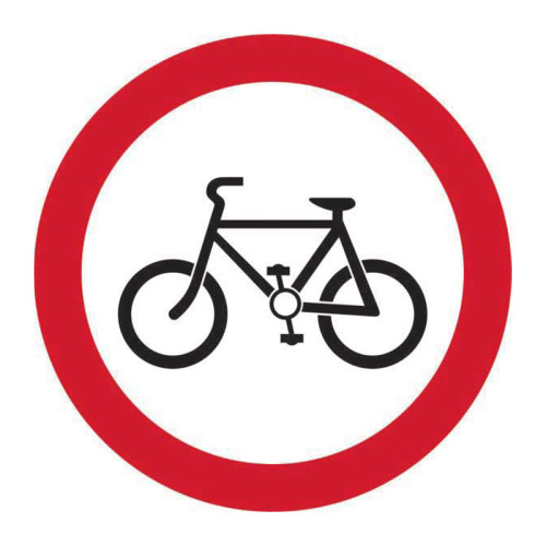 Cyclists Prohibited Road Sign (w/o channel)