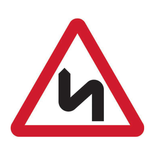 Double bend ahead Road Sign (with channel)