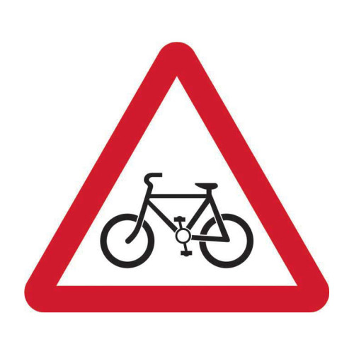 Cycle route ahead Road Sign (w/o channel)