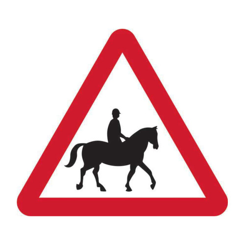 horses or ponies ahead Road Sign (with channel)