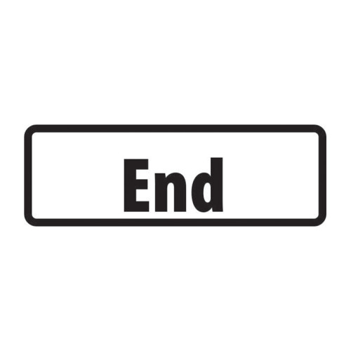 End' Supplementary Plate, Sign Only (685mm x 275mm)