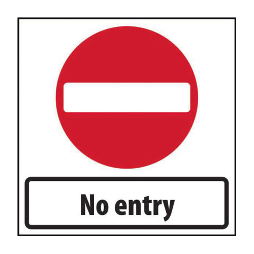 No Entry' Temporary Road Sign Only (750mm x 750mm)