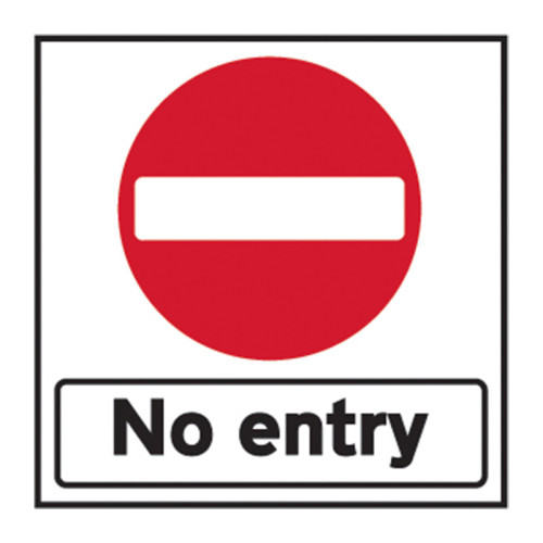 No Entry' Temporary Road Sign with Frame (750mm x 750mm)