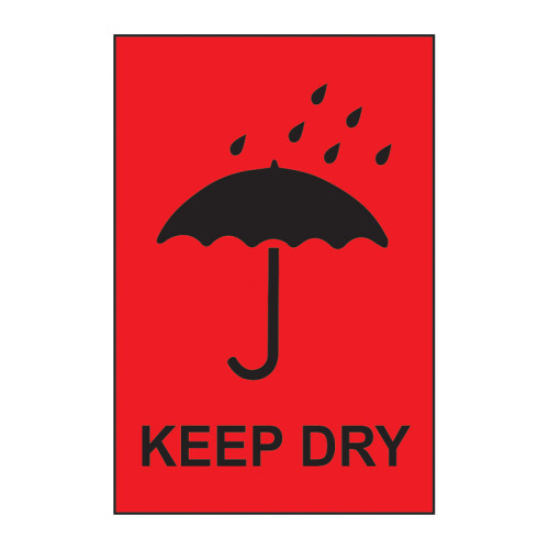 'Keep Dry' Labels, Self-Adhesive Paper, (100 x 150mm) (Roll of 1000)