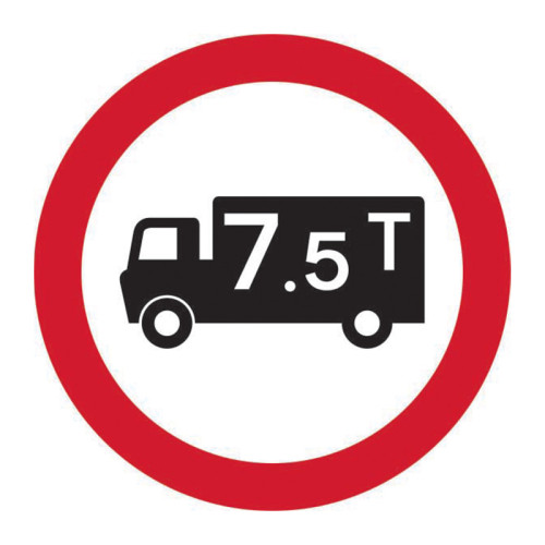 7.5 T Weight Restriction Road Sign (with channel)