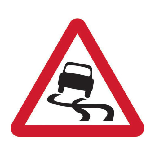 Slippery Road Surface' Temporary Road Sign Only (750mm Triangle)