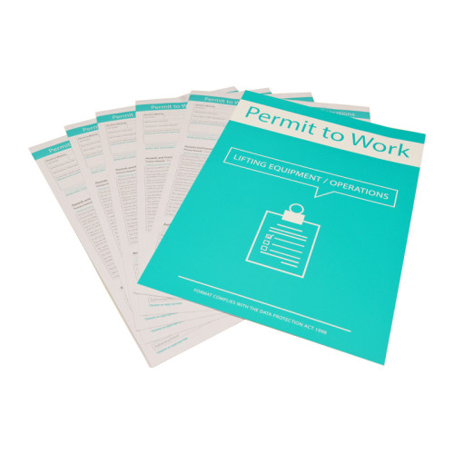 Permit to Work Forms - Lifting Equipment - Pack of 10