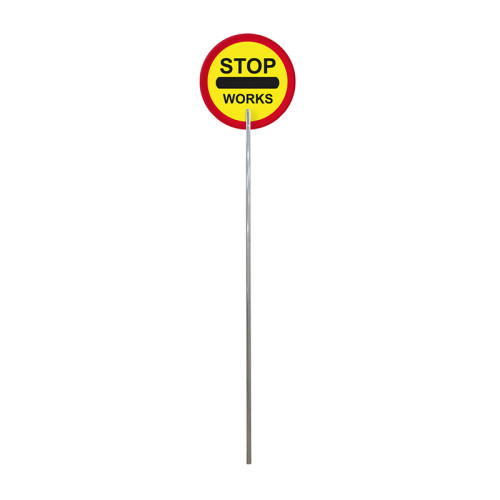 STOP WORKS Lollipop Sign (2.2m)