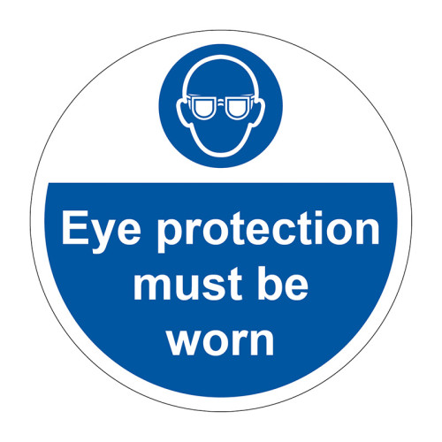 'Eye Protection Must Be Worn', Floor Graphic, (400mm Dia.)