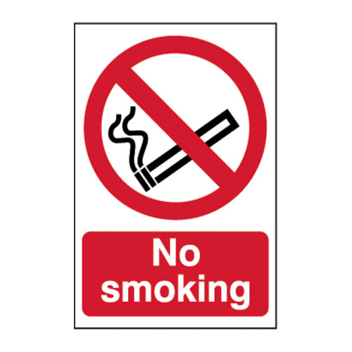 'No Smoking' Sign, Self Adhesive Vinyl (200mm x 300mm)