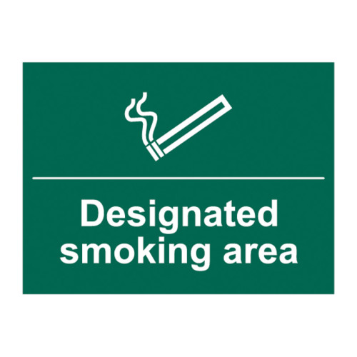 Designated smoking area 1.2mm Recyclable PP (400 x 300mm)