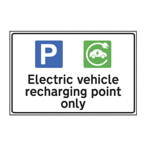 Electric vehicle recharging point only 1.2mm Recyclable PP (300 x 200mm)