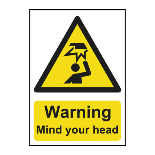 Warning Mind your head 1.2mm Recyclable PP (148 x 210mm)